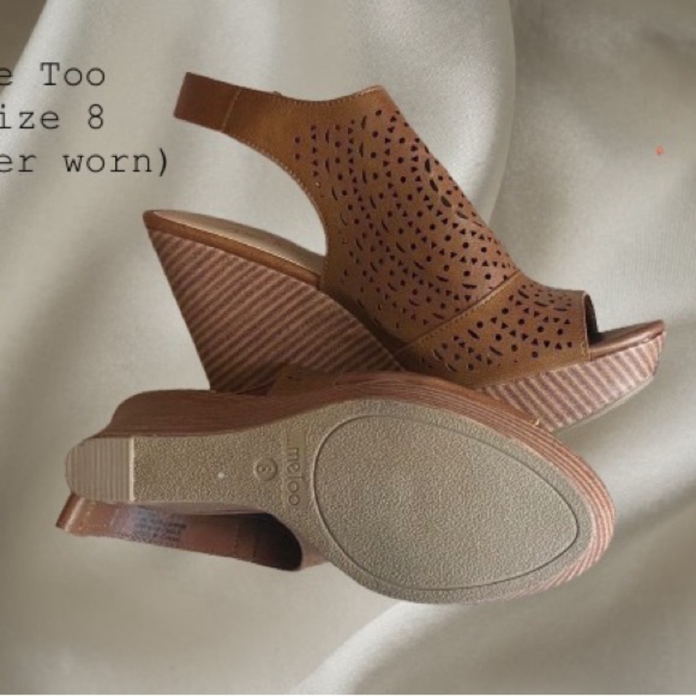 Me Too Brown Wedge Sandals